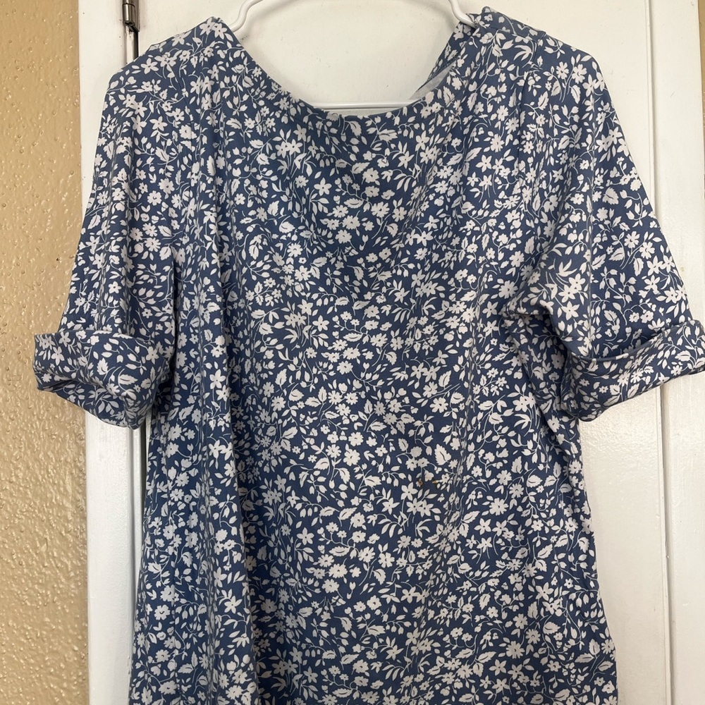 Ralph Lauren Blue and White Floral Blouse